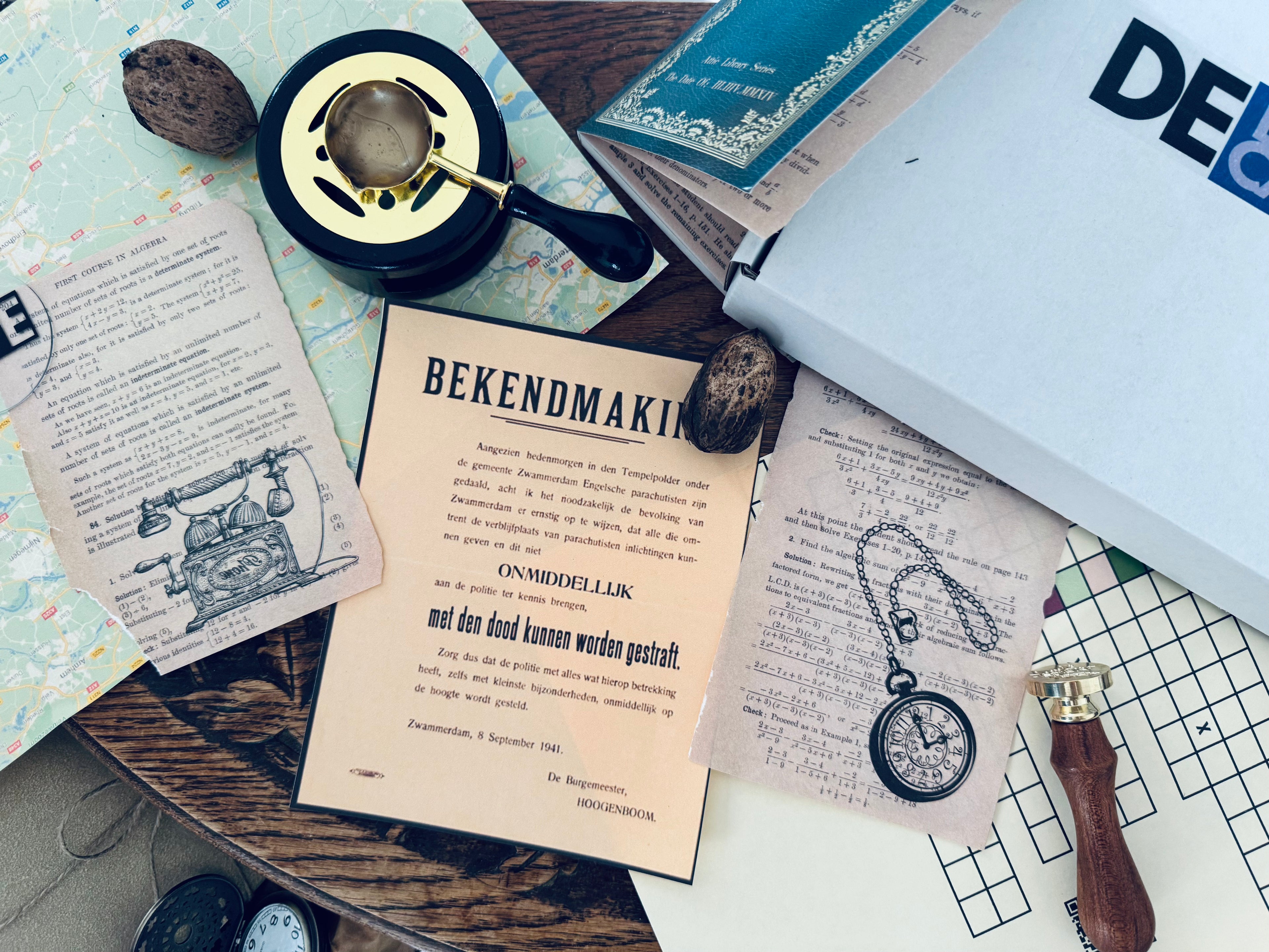 Afbeelding De Escapebox inhoud - De Escapebox - Escape room spel - De Verzetsheld