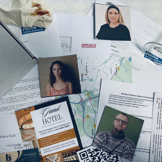 Escape room spel Zwijgplicht Cold Case inhoud